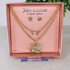 Juicy Couture Gold Heart Necklace Set